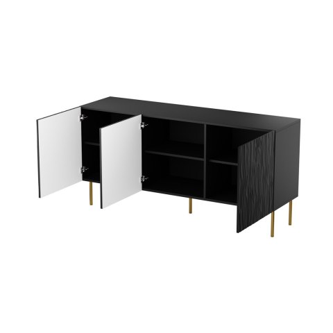 Komoda JUNGLE 152x40,5x74,5 czarny mat + złote nóżki Cama MEBLE Komoda JUNGLE 152x40,5x74,5 czarny mat + złote nóżki Cama MEBLE