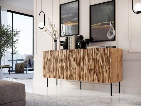 Komoda JUNGLE 152x40,5x74,5 dąb wotan + czarne nóżki Cama MEBLE Komoda JUNGLE 152x40,5x74,5 dąb wotan + czarne nóżki Cama MEBLE
