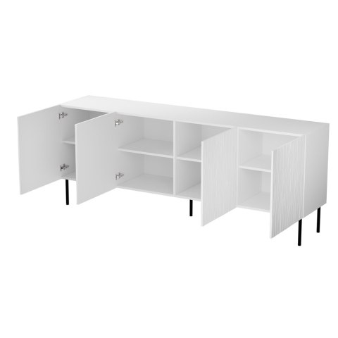 Komoda JUNGLE 190x40,5x74,5 biały mat + czarne nóżki Cama MEBLE Komoda JUNGLE 190x40,5x74,5 biały mat + czarne nóżki Cama MEBLE