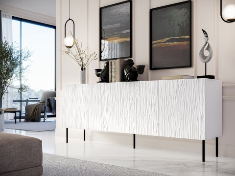 Komoda JUNGLE 190x40,5x74,5 biały mat + czarne nóżki Cama MEBLE Komoda JUNGLE 190x40,5x74,5 biały mat + czarne nóżki Cama MEBLE