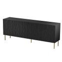 Komoda JUNGLE 190x40,5x74,5 czarny mat + złote nóżki Cama MEBLE