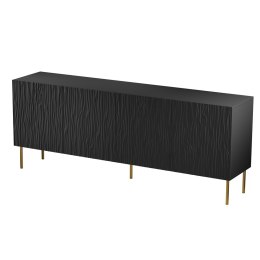 Komoda JUNGLE 190x40,5x74,5 czarny mat + złote nóżki Cama MEBLE