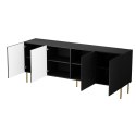 Komoda JUNGLE 190x40,5x74,5 czarny mat + złote nóżki Cama MEBLE