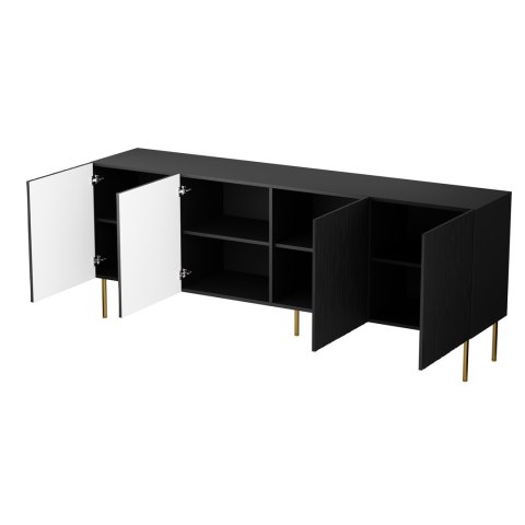 Komoda JUNGLE 190x40,5x74,5 czarny mat + złote nóżki Cama MEBLE Komoda JUNGLE 190x40,5x74,5 czarny mat + złote nóżki Cama MEBLE