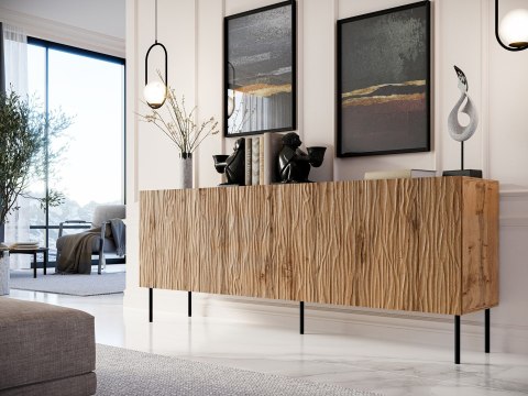 Komoda JUNGLE 190x40,5x74,5 dąb wotan + czarne nóżki Cama MEBLE Komoda JUNGLE 190x40,5x74,5 dąb wotan + czarne nóżki Cama MEBLE