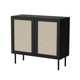 Komoda JUTA 2D 100x39,5x90 czarny + linol calabria Cama MEBLE