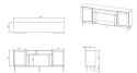 Komoda JUTA EF + kominek elektryczny 202x39,5x85 czarny + linol calabria Cama MEBLE