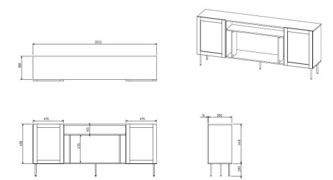 Komoda JUTA EF + kominek elektryczny 202x39,5x85 czarny + linol calabria Cama MEBLE Komoda JUTA EF + kominek elektryczny 202x39,5x85 czarny + linol calabria Cama MEBLE