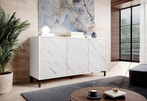 Komoda MARMO 3D 150x45xH80,5 biały mat/marmur biały Cama MEBLE Komoda MARMO 3D 150x45xH80,5 biały mat/marmur biały Cama MEBLE