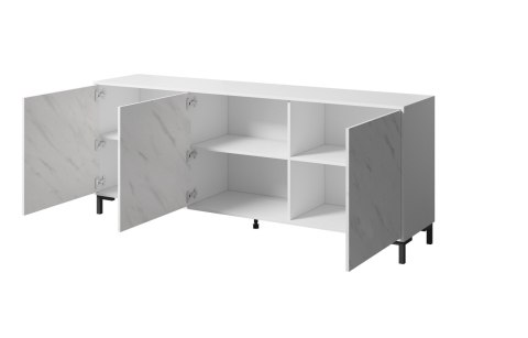 Komoda MARMO 3D 200x45xH80,5 biały mat/marmur biały Cama MEBLE Komoda MARMO 3D 200x45xH80,5 biały mat/marmur biały Cama MEBLE