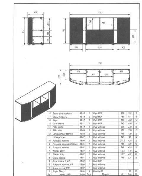 Komoda MICHELLE 178x35-47xH82 czarny/dąb viking Cama MEBLE Komoda MICHELLE 178x35-47xH82 czarny/dąb viking Cama MEBLE