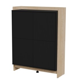 Komoda PORTO 100x38x130 dąb/czarny Cama MEBLE