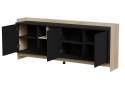 Komoda PORTO 3D 190x38x77 dąb/czarny Cama MEBLE