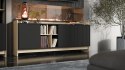 Komoda PORTO 3D 190x38x77 dąb/czarny Cama MEBLE