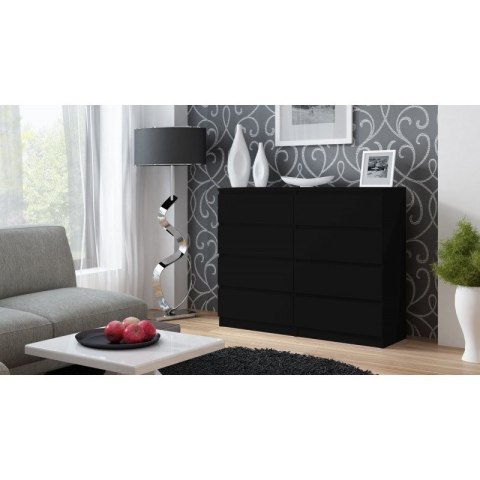 M8 MALWA KOMODA 120CM 8 SZUFLAD CZARNY TOP E SHOP M8 MALWA KOMODA 120CM 8 SZUFLAD CZARNY TOP E SHOP