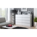 M8 MALWA KOMODA 140CM 8 SZUFLAD BIAŁY TOP E SHOP