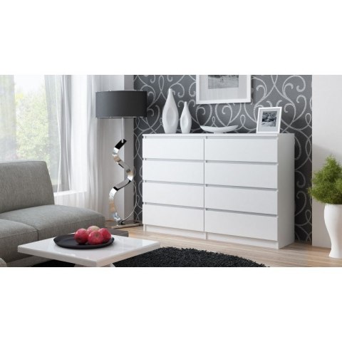 M8 MALWA KOMODA 140CM 8 SZUFLAD BIAŁY TOP E SHOP M8 MALWA KOMODA 140CM 8 SZUFLAD BIAŁY TOP E SHOP