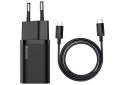 BASEUS ŁADOWARKA SIECIOWA Z KABLEM USB-C DO USB-C TZCCSUP-L01 SUPER SI 1C 25W CZARNA Baseus