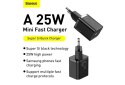BASEUS ŁADOWARKA SIECIOWA Z KABLEM USB-C DO USB-C TZCCSUP-L01 SUPER SI 1C 25W CZARNA Baseus