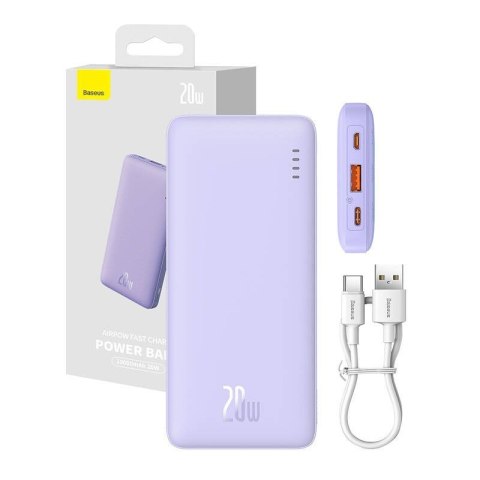 BASEUS POWERBANK AIRPOW 10000MAH 20W (FIOLETOWY) Baseus BASEUS POWERBANK AIRPOW 10000MAH 20W (FIOLETOWY) Baseus
