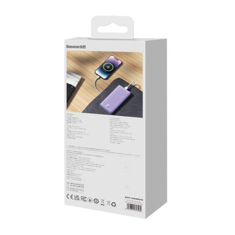 BASEUS POWERBANK AIRPOW 10000MAH 20W (FIOLETOWY) Baseus BASEUS POWERBANK AIRPOW 10000MAH 20W (FIOLETOWY) Baseus
