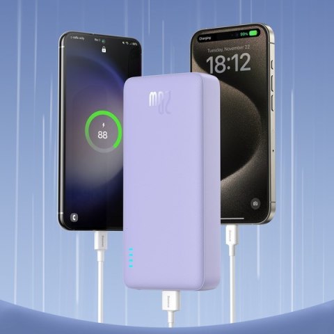 BASEUS POWERBANK AIRPOW 20000MAH 20W (FIOLETOWY) Baseus BASEUS POWERBANK AIRPOW 20000MAH 20W (FIOLETOWY) Baseus
