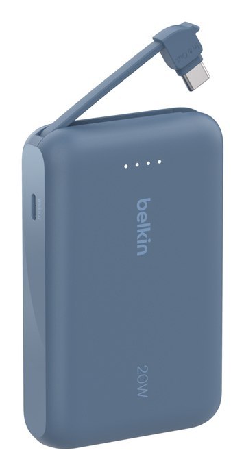 BELKIN POWERBANK 10 000 MAH, 20W, KABEL USB-C, BLUE Belkin BELKIN POWERBANK 10 000 MAH, 20W, KABEL USB-C, BLUE Belkin