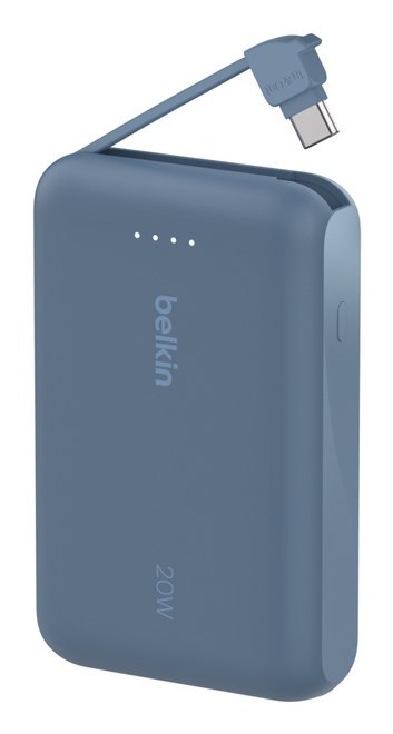 BELKIN POWERBANK 10 000 MAH, 20W, KABEL USB-C, BLUE Belkin BELKIN POWERBANK 10 000 MAH, 20W, KABEL USB-C, BLUE Belkin