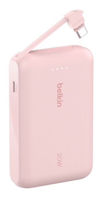 BELKIN POWERBANK 10 000 MAH, 20W, KABEL USB-C,PINK Belkin BELKIN POWERBANK 10 000 MAH, 20W, KABEL USB-C,PINK Belkin
