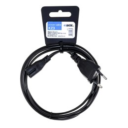 Kabel IBOX EURO 2-PIN AUDIO-RTV VDE IKZ3 (Euro / Euro 2-Pin / IEC 320 C7 - Schuko ; 1,5m; kolor czarny) IBOX