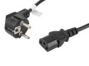 Kabel Lanberg CA-C13C-11CC-0018-BK (C13 / IEC C13 / IEC 320 C13 F - Schuko M; 1,8m; kolor czarny) Lanberg