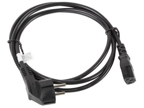 Kabel Lanberg CA-C13C-11CC-0018-BK (C13 / IEC C13 / IEC 320 C13 F - Schuko M; 1,8m; kolor czarny) Lanberg Kabel Lanberg CA-C13C-11CC-0018-BK (C13 / IEC C13 / IEC 320 C13 F - Schuko M; 1,8m; kolor czarny) Lanberg
