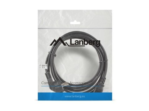 Kabel Lanberg CA-C13C-11CC-0050-BK (C13 / IEC C13 / IEC 320 C13 F - Schuko M; 5m; kolor czarny) Lanberg Kabel Lanberg CA-C13C-11CC-0050-BK (C13 / IEC C13 / IEC 320 C13 F - Schuko M; 5m; kolor czarny) Lanberg