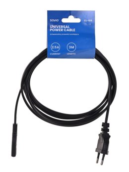 Kabel SAVIO CL-105 (2-Pin - Euro ; 3m; kolor czarny) SAVIO