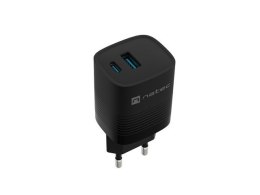 NATEC ŁADOWARKA RIBERA GAN 1X USB-A + 1X USB-C 30W CZARNA NUC-2141 NATEC