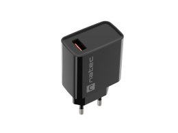 NATEC ŁADOWARKA SIECIOWA RIBERA USB-A 18W CZARNA NUC-2058 NATEC
