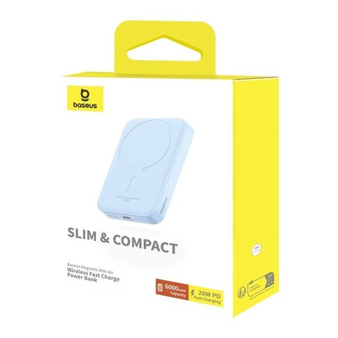 Powerbank Baseus Magnetic Mini Air 6000mAh (niebieski) Baseus Powerbank Baseus Magnetic Mini Air 6000mAh (niebieski) Baseus