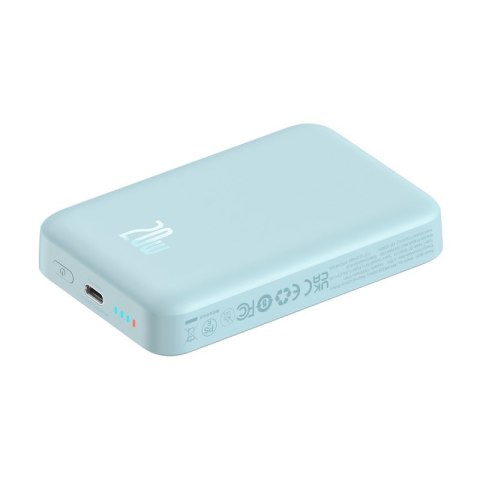 Powerbank Baseus Magnetic Mini Air Wireless 10000mAh 20W+kabel USB C-USB C (niebieski) Baseus Powerbank Baseus Magnetic Mini Air Wireless 10000mAh 20W+kabel USB C-USB C (niebieski) Baseus