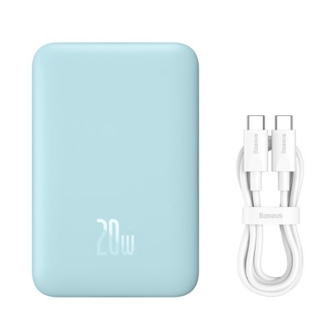 Powerbank Baseus Magnetic Mini Air Wireless 10000mAh 20W+kabel USB C-USB C (niebieski) Baseus Powerbank Baseus Magnetic Mini Air Wireless 10000mAh 20W+kabel USB C-USB C (niebieski) Baseus