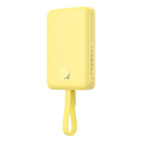 Powerbank Baseus Magnetic Mini Air Wireless 10000mAh 20W+kabel USB C-USB C (żółty) Baseus Powerbank Baseus Magnetic Mini Air Wireless 10000mAh 20W+kabel USB C-USB C (żółty) Baseus
