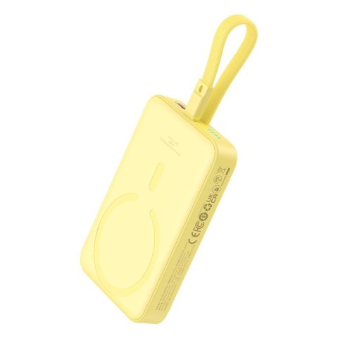 Powerbank Baseus Magnetic Mini Air Wireless 10000mAh 20W+kabel USB C-USB C (żółty) Baseus Powerbank Baseus Magnetic Mini Air Wireless 10000mAh 20W+kabel USB C-USB C (żółty) Baseus