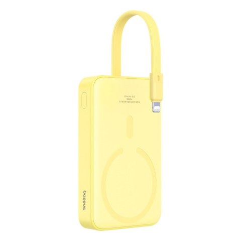 Powerbank Baseus Magnetic Mini Air Wireless 10000mAh 20W+kabel USB C-USB C (żółty) Baseus Powerbank Baseus Magnetic Mini Air Wireless 10000mAh 20W+kabel USB C-USB C (żółty) Baseus