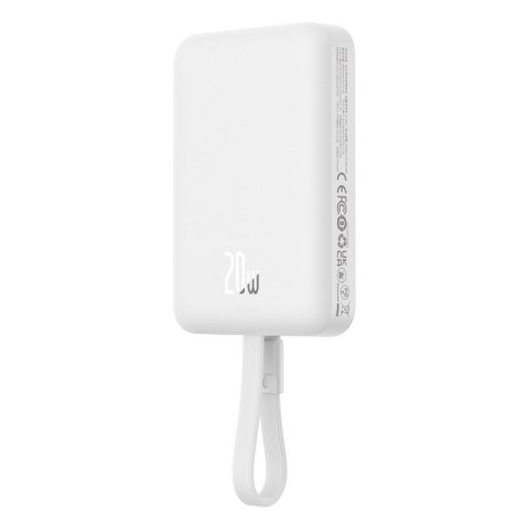 Powerbank Baseus Magnetic Mini Air Wireless 10000mAh 20W+kabel lightning (biały) Baseus Powerbank Baseus Magnetic Mini Air Wireless 10000mAh 20W+kabel lightning (biały) Baseus