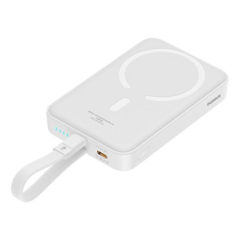 Powerbank Baseus Magnetic Mini Air Wireless 10000mAh 20W+kabel lightning (biały) Baseus Powerbank Baseus Magnetic Mini Air Wireless 10000mAh 20W+kabel lightning (biały) Baseus