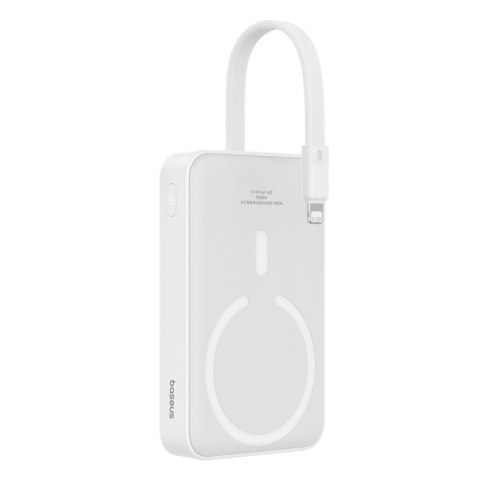 Powerbank Baseus Magnetic Mini Air Wireless 10000mAh 20W+kabel lightning (biały) Baseus Powerbank Baseus Magnetic Mini Air Wireless 10000mAh 20W+kabel lightning (biały) Baseus