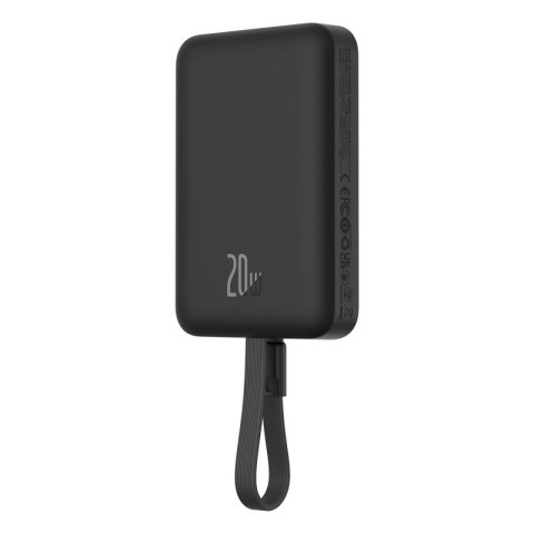 Powerbank Baseus Magnetic Mini Air Wireless 10000mAh 20W+kabel lightning (czarny) Baseus Powerbank Baseus Magnetic Mini Air Wireless 10000mAh 20W+kabel lightning (czarny) Baseus