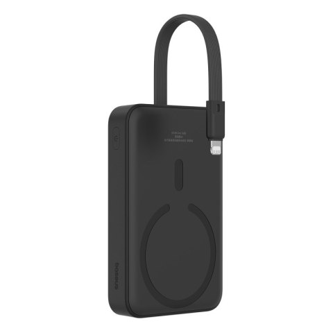 Powerbank Baseus Magnetic Mini Air Wireless 10000mAh 20W+kabel lightning (czarny) Baseus Powerbank Baseus Magnetic Mini Air Wireless 10000mAh 20W+kabel lightning (czarny) Baseus