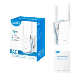 Wzmacniacz sygnału WIFI CUDY RE1200 LAN 1x10/100 AC1200 Dual Band Mesh CUDY