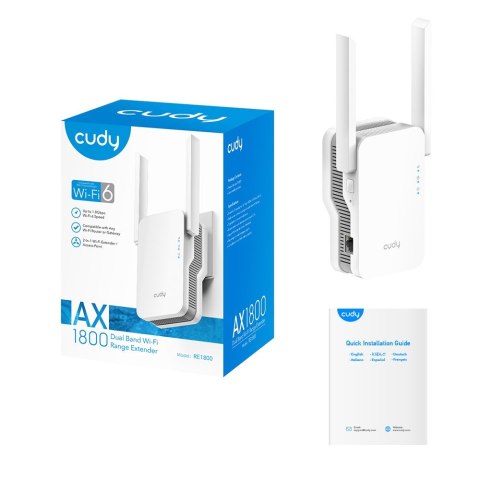 Wzmacniacz sygnału WIFI CUDY RE1800 LAN 1xGigabit AX1800 Dual Band Wi-Fi 6 Mesh CUDY Wzmacniacz sygnału WIFI CUDY RE1800 LAN 1xGigabit AX1800 Dual Band Wi-Fi 6 Mesh CUDY