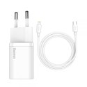 BASEUS ŁADOWARKA SIECIOWA Z PRZEWODEM USB-C(BIAŁA) Baseus